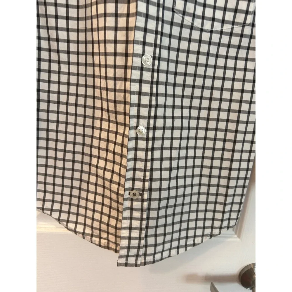 Gymboree Button Down Shirt Black White Grid Check Long Sleeve Kids‎ S 5-6 Top